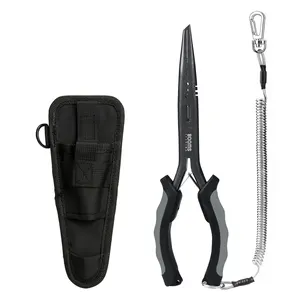 Booms Fishing F03 Multi Function Fishing Tool 9inch Grey Carbon Steel Pliers Fishing Plier With PTFE Coating