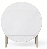 D9918 Meubles de salle à manger ronds en marbre, design moderne et contemporain, solution élégante pour l'hôtellerie et les appartements