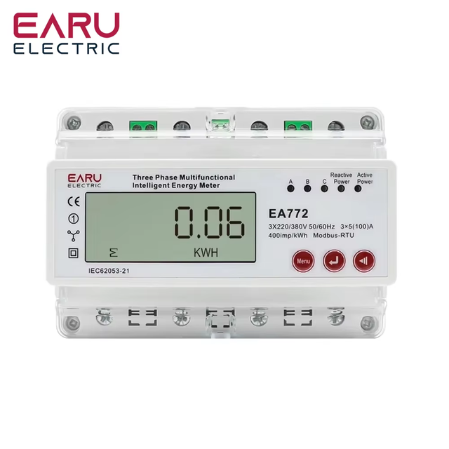 Three Phase Multifunctional Intelligent Electronic Bidirectional Energy Power Factor kWh Meter Over Under Current Voltage EA772