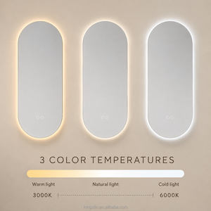 Kingstin Espejo Baño LED Ovalado: Retroiluminado, Antivaho, 3 Colores, Personalizado para <span class=keywords><strong>Hotel</strong></span>, Medidas y Logo - Product Image 4