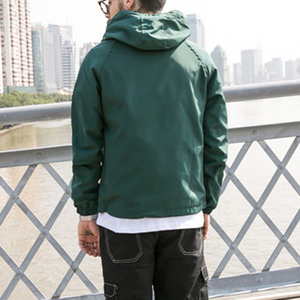 Veste coupe-vent personnalisée avec logo imprimé, 100% polyester, poche sur le ventre, demi-zip, veste pour homme - Product Image 2