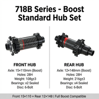 Moyeu VTT en carbone 718BMSFR Premium à 6 cliquets, traction directe, 15110 12148mm Boost, haute performance, 72T, léger, pour frein à disque