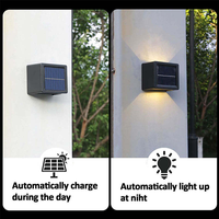 Lampe murale solaire bidirectionnelle avec détecteur de mouvement PIR, du crépuscule à l'aube, pour extérieur, jardin, porche, allée, cour, sécurité