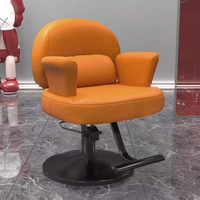 Chaise de coiffure professionnelle portable pivotante à base ronde hydraulique, chaise de barbier, chaise de salon, tabouret de coiffure
