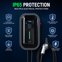 Station de recharge murale pour véhicules électriques Tpson 7KW 32A, double connecteur Type 1 Type 2, IP65, résistante aux intempéries, chargeur EV multiple