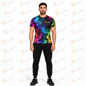 T-shirt de sublimation pour hommes, vêtements de sport personnalisés, vente en gros, maillot de performance athlétique imprimé intégralement, uniforme d'équipe, entraînement en salle de sport - Product Image 2