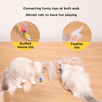 Harga Murah mainan kucing interaktif latihan bermain dalam ruangan dilipat terowongan kucing musim semi dengan mainan tikus bulu