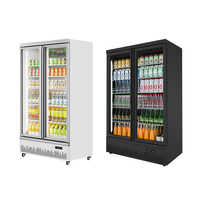 460L 930L 1430L 1900L Commercial Vertical Chiller Cooler Glass Door Refrigerated Display Cabinet Fridge for Drinks Fruit Storage