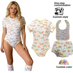 Combinaison pour adulte <span class=keywords><strong>DDLG</strong></span> Thermal Plus Size en coton, robe personnalisée avec bretelles, jupe salopette pour les amateurs de couches - Product Image 3