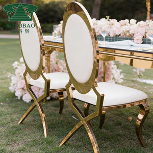 Chaises de salle à manger modernes en acier inoxydable à dossier haut de gamme - Product Image 5