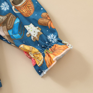 Vendite calde autunno vestiti del bambino stampa personalizzata bambino manica lunga top pantaloni a campana ragazze due pezzi set <span class=keywords><strong>abbigliamento</strong></span> per 12 <span class=keywords><strong>anni</strong></span> - Product Image 5