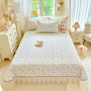 Ensemble de literie matelassé à fleurs de style français, <span class=keywords><strong>couvre</strong></span>-<span class=keywords><strong>lit</strong></span> en coton à volants en dentelle - Product Image 5