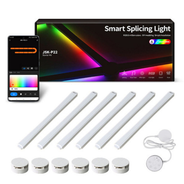 RGB LED Wall Lamp Smart WIFI APP DIY Free Splicing ABS Atmosphere Night Light Music Rhythm TV Backlight Bedroom Game Room Decor