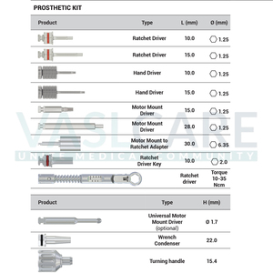 Kit Prothétique Universel pour Implants Dentaires avec Clé Dynamométrique et Tournevis à Cliquet - Certifié CE Vaslcare Garantie 1 An - Product Image 3