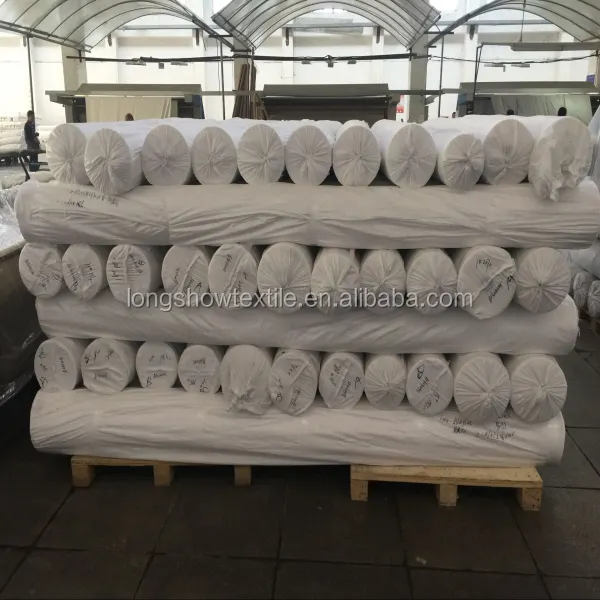 Sábana de cama 100% de algodón satinado blanco para hotel, tela en rollo para hacer sábanas de cama, 180TC, 200TC, 300TC