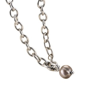 Collar con Colgante de Perla Negra Estilo Retro Europeo Americano, Cadena Tipo O, Acero Inoxidable Chapado en Oro de 18K, Joyería de Moda para Mujer, Regalo - Product Image 5