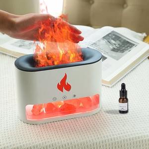 New Flame LED Color Changing Night Light, Bedroom Decoration, Bedside Lamp <b>Humidifier</b>, Simulated <b>Volcano</b> Aromatherapy Machine - Product Image 4