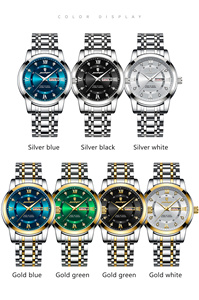 POEDAGAR 936 Orologio da <span class=keywords><strong>Uomo</strong></span> Casual alla Moda, Impermeabile 30M, Luminoso, al Quarzo, con Cinturino in <span class=keywords><strong>Acciaio</strong></span> Inossidabile e Calendario - Product Image 5