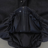 Blouson Bomber Décontracté Unisexe en Denim Épais Coupe-Vent avec Logo Personnalisé pour Homme – Style Crop Boxy et Varsity pour l'Hiver