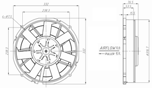 Ventilador de condensador axial sin escobillas DC de 12 pulgadas de alto rendimiento 12V WLNF511 Aire acondicionado de autobús - Product Image 5
