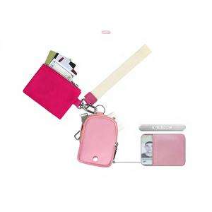 Bolso Bandolera Portátil de Nylon a Cuadros con Cierre de Cremallera Antirrobo, para Tarjetas de Crédito, Teléfono Móvil y Monedero RFID - Product Image 1