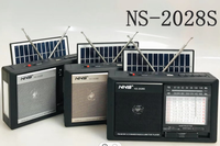 NNS NS 2028 NS-2029S FM AM SW1-8 10-Band Weltempfänger mit Solarpanel, Taschenlampe, Aufladbares Radio mit USB, TF und MP3-Player