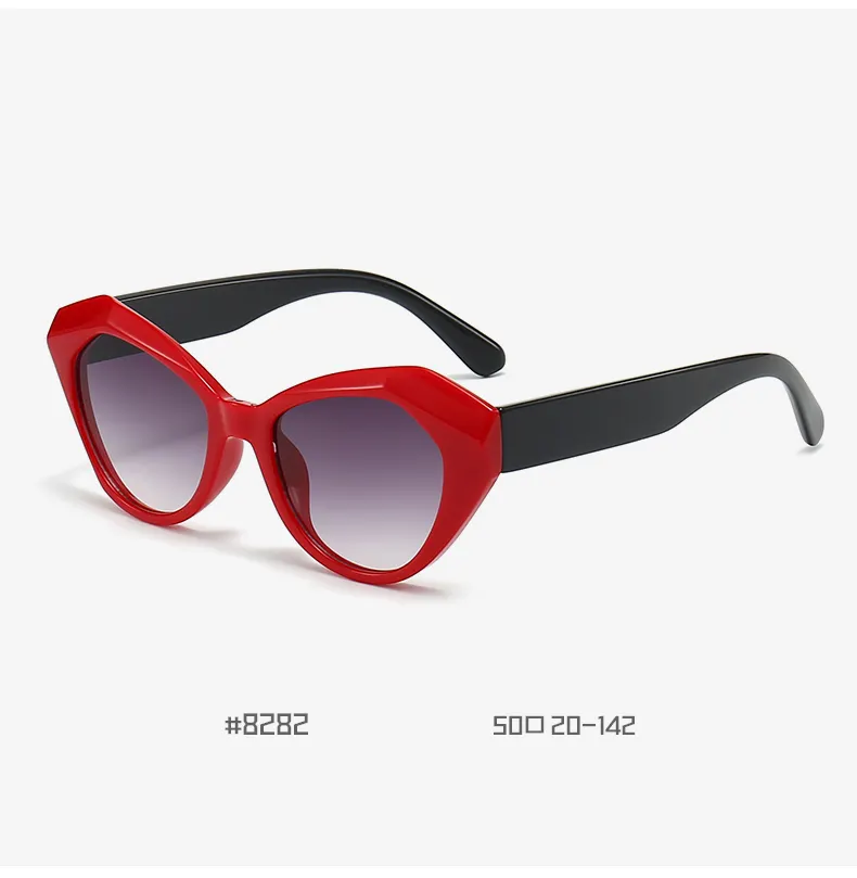 Fashion Black Sunglasses PC Cat Shade for Women Men Frame Big Eyewear Wide Temples Lunettes de soleil Eyeglasses Gray Lens UV400
