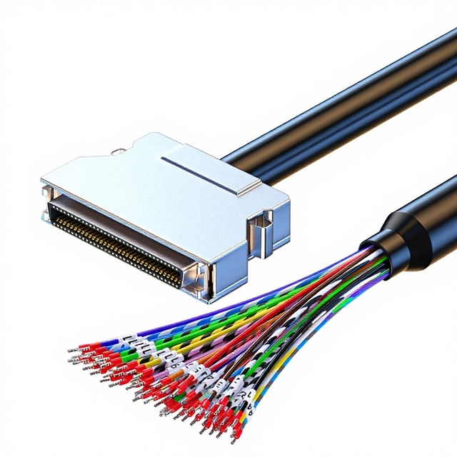 SCSI Female-to-Female Copper Servo Cable CN14/20/26/36/50/68P Female Connector Single-End Cable Assembly with Digital Tube