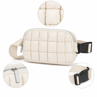 Sac banane matelassé de marque avec logo personnalisé, sac de taille, sac ceinture, sac de hanche, vente en gros, fabricant OEM, imperméable