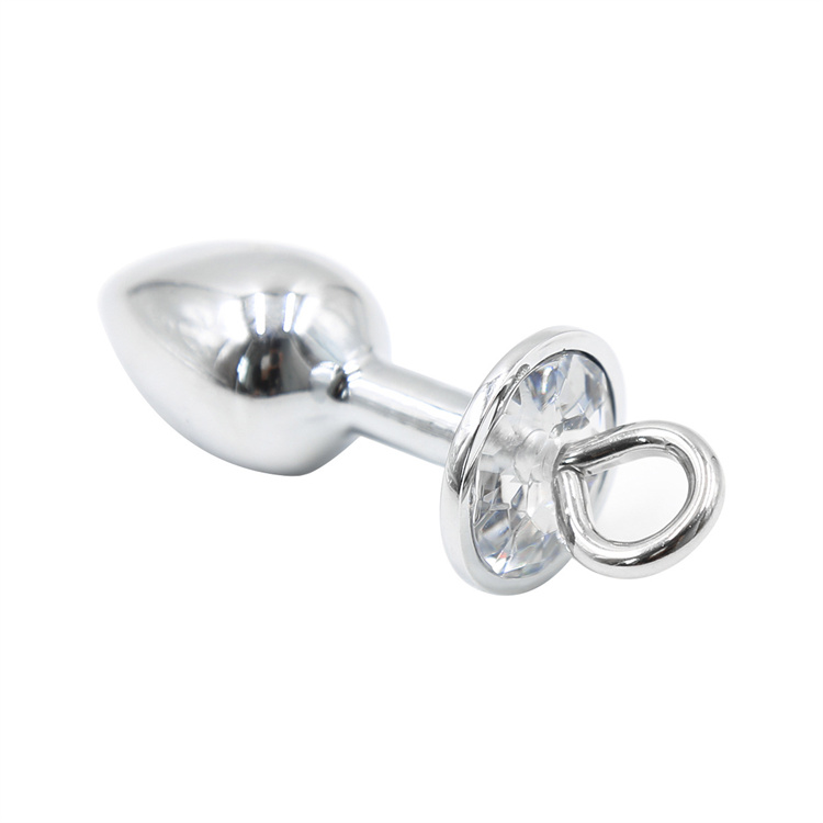 SM Toy Stainless Steel Anal Plug with Long Chains & Cuffs