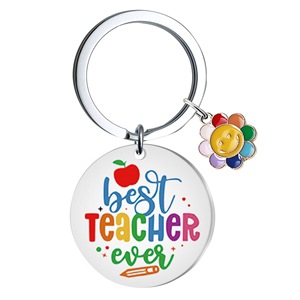Portachiavi <span class=keywords><strong>Regalo</strong></span> per Insegnanti, Migliori Regali di <span class=keywords><strong>Laurea</strong></span>, Regali di Ringraziamento, Portachiavi in Acciaio Inossidabile, Portachiavi in Metallo Smaltato a Forma di Girasole - Product Image 3