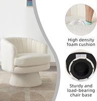 Fauteuil pivotant CANMOV avec accoudoirs, fauteuil moderne pivotant à 360 degrés avec dossier incurvé et coussin moelleux
