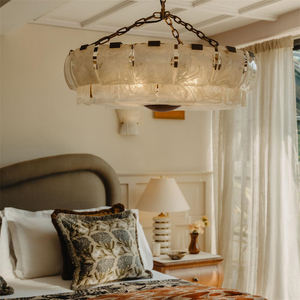 Design moderno Alessio in ottone lampada a sospensione Semi-filo con montaggio a soffitto a due livelli lampadario rotondo - Product Image 5