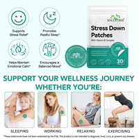 SOLOTREE Patchs Anti-Stress Ronds – Sachet de 30 Patchs avec Complexe de Vitamine B pour le Stress et l'Équilibre Émotionnel – Complément de Soin Corporel