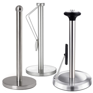Porte-rouleau <span class=keywords><strong>de</strong></span> <span class=keywords><strong>papier</strong></span> <span class=keywords><strong>toilette</strong></span> et <span class=keywords><strong>de</strong></span> film alimentaire en acier inoxydable 3D, écologique, pour cuisine, sur pied, minimaliste - Product Image 2