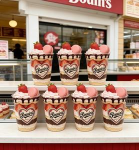 Vasos Desechables Personalizables <span class=keywords><strong>con</strong></span> Logotipo para Bebidas Frías de 16oz y 20oz, Vasos de Plástico PET de Grado Alimenticio para Café, Batidos de <span class=keywords><strong>Fresa</strong></span>, Jugos, 98mm - Product Image 5