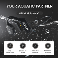 ALOVA IP68 Étanche Natation Entraînement Casque Écouteurs Bluetooth Sans Fil à Conduction Osseuse avec Mémoire 8 Go et Lecteur MP3