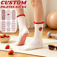 Chaussettes personnalisées à volants antidérapantes pour le sport, le yoga, le Pilates, modèle New East Lagree Crew pour femmes