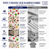 Tissu en bambou biologique en gros, impression personnalisée de tissus, tissu extensible en bambou et élasthanne en gros pour pyjamas et vêtements pour enfants