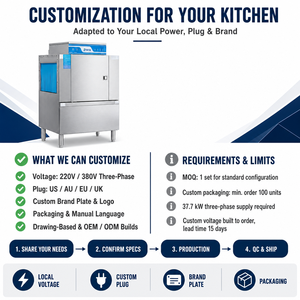 Lavavajillas Comercial con Recuperación de Calor, Solución de Limpieza para Cocinas Comerciales de Alta Eficiencia Energética - Product Image 4