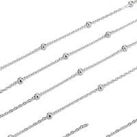 Collier chaîne à perles de style hip-hop en acier inoxydable de haute qualité, motif géométrique, résistant à l'eau et inaltérable, idéal pour mariages et cadeaux