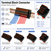 Module d'interface PLC sur rail DIN 2 entrées 10 sorties, connecteur de bornier de distribution d'alimentation