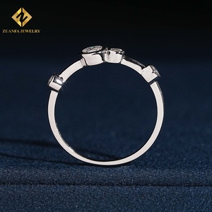 Bague ZUANFA JEWELRY s925 NGTC avec diamant de laboratoire, sertissage à bulles, pour femme - Product Image 3