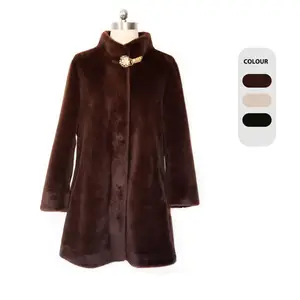 Manteau de luxe d'hiver en fausse fourrure pour femme, Style de vison classique, mode 2020, prix d'usine