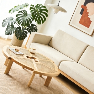 Mesa de Centro de Madera Sólida Hecha a Mano de Diseño Moderno Japonés, Estilo Wabi-Sabi, con Forma de Engranaje, para Sala de Estar - Product Image 3