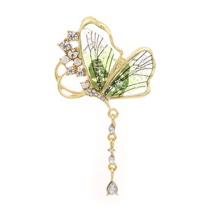 AA0160494 broches de personalidade esmeralda com franjas de borboleta transparente por atacado - Product Image 1