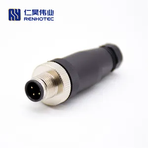 Raufoss Quick Sensor M12 Photosensor Connector Solder Type Modular Flush-type to RS232 4 6 Pin Pole 4Pin 4P 8Pin Assembly Cable