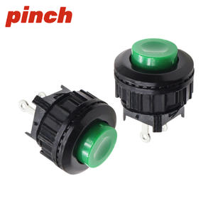 Pinch Push <b>Button</b> Switch 14mm 1NO Screw Terminal Self Resetting Green Plastic IP40 - Product Image 1