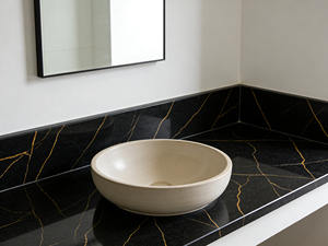 משטחי מטבח גדולים מקוורץ, עמידים וידידותיים לסביבה, בעיצוב תלת מימד מודרני, מתאימים למלונות ווילות - Product Image 2