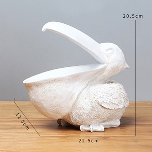 Europees geïnspireerde creatieve dierenfiguur, grote snavelvogel pelikaan, woonkamer, hal, sleutel, snoep, handgemaakt, opbergdoos, hars, ambacht, woondecoratie - Product Image 3